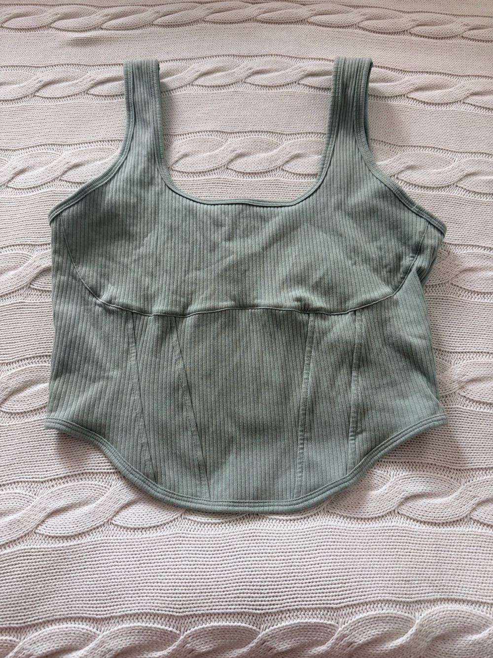 PINK Victoria's Secret Ribbed Sage Green Bralette Tank
